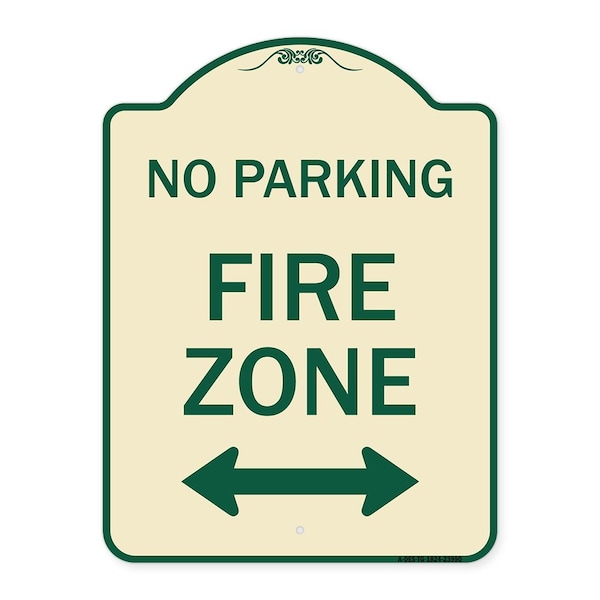 Signmission Fire Lane with Bidirectional Arrow Heavy-Gauge Aluminum Architectural Sign, 24" x 18", TG-1824-23990 A-DES-TG-1824-23990 - main